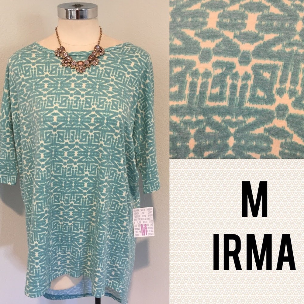 🖌 LuLaRoe Irma Teal & Sand Medium 🖌
