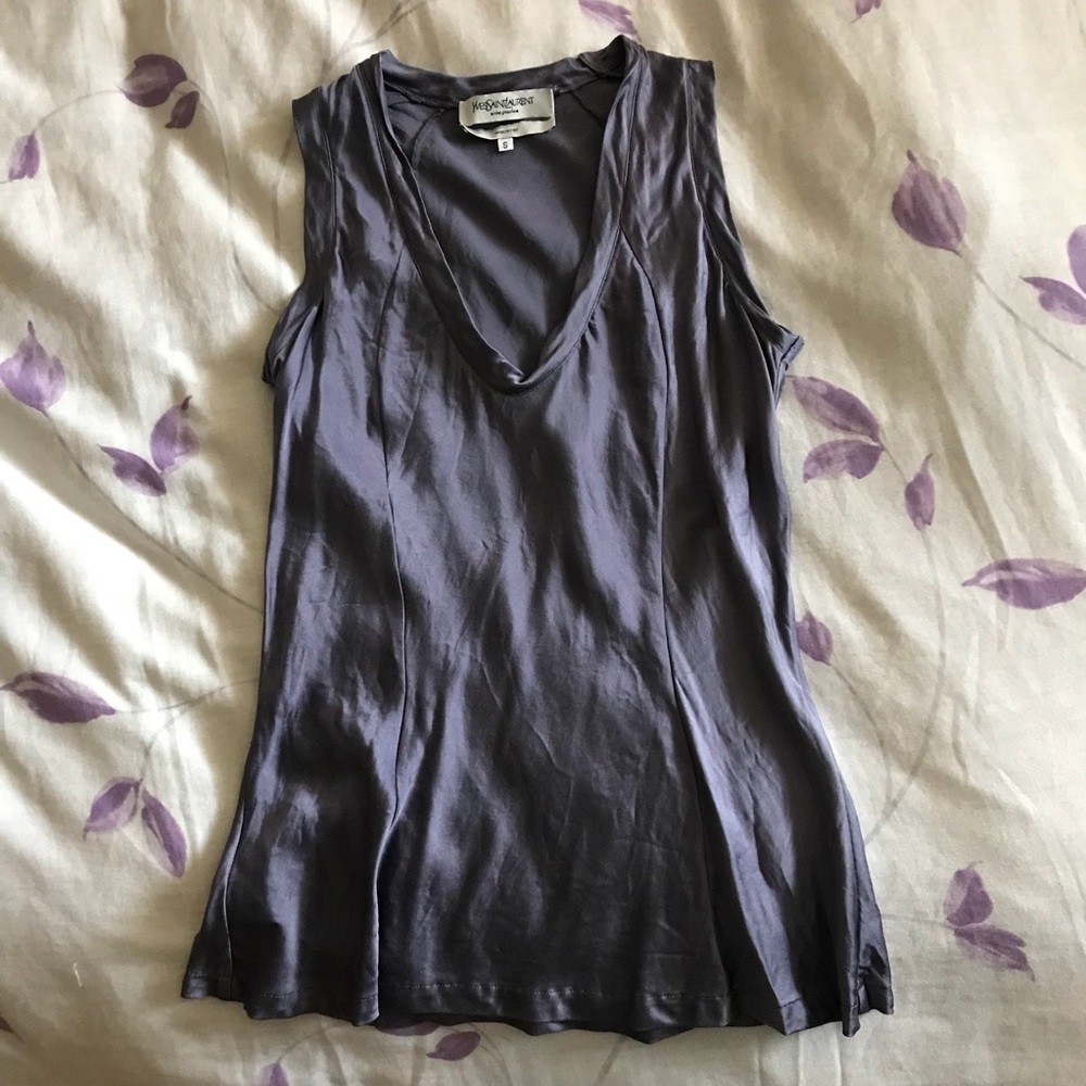 YSL Italian silk sleeveless top