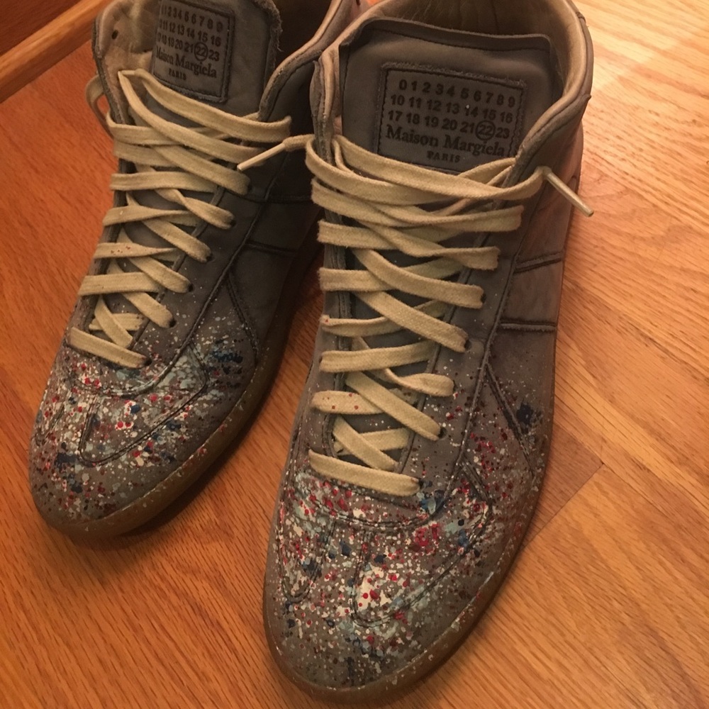 Maison Margiela Paint Mid-Top Sneakers