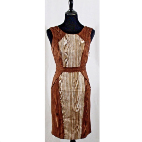 BCBG MaxAzria Pencil Dress 2 Sleeveless Brown NWT - Picture 2 of 5