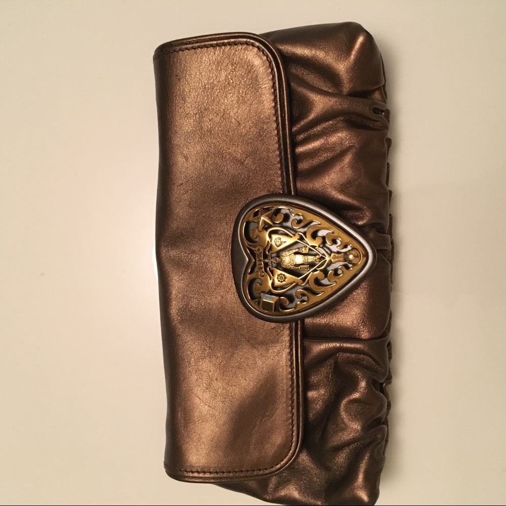 Authentic Gucci Bronze Gold Leather Bag