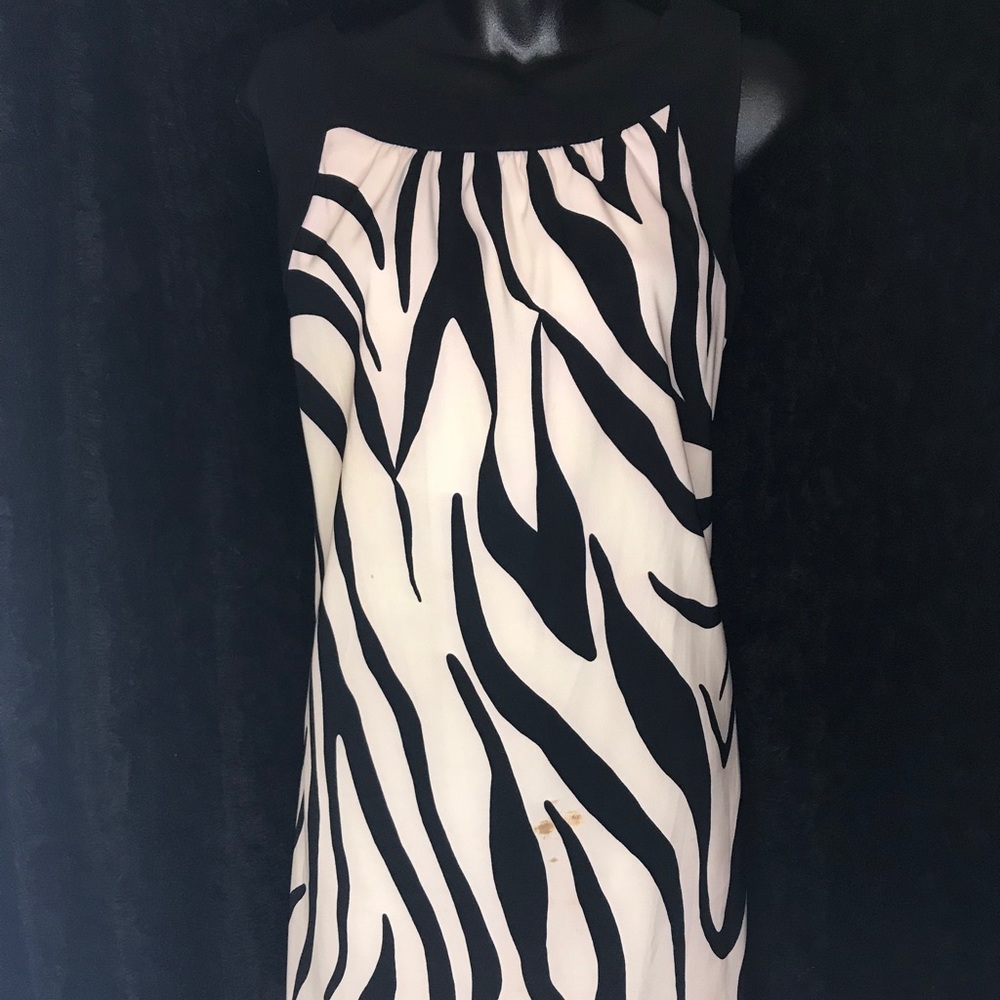 Black And  White Zebra Printed Dress