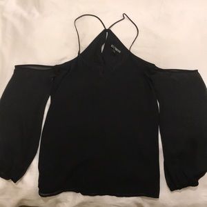 Express black cold shoulder blouse, size s/p