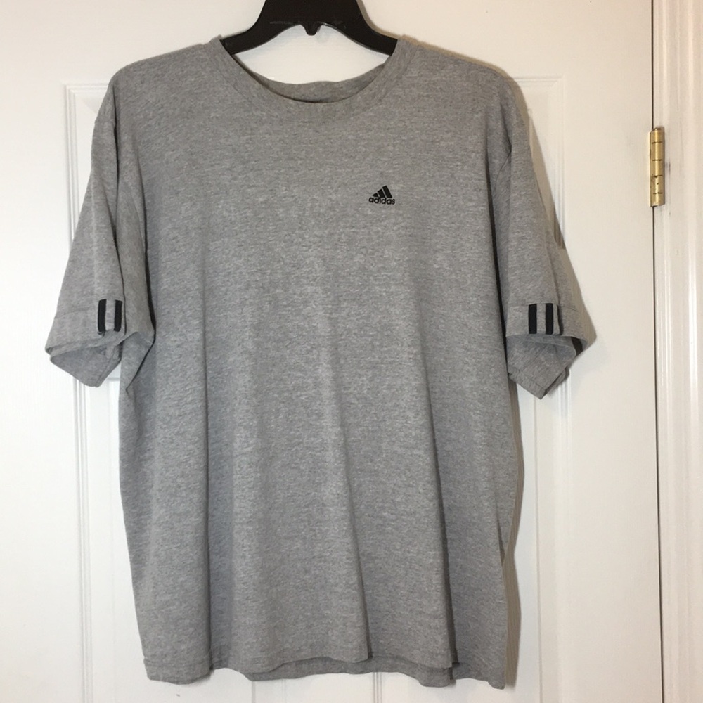 🆕 MENS GREY ADIDAS SHORT SLEEVE T-SHIRT - XL-EUC!