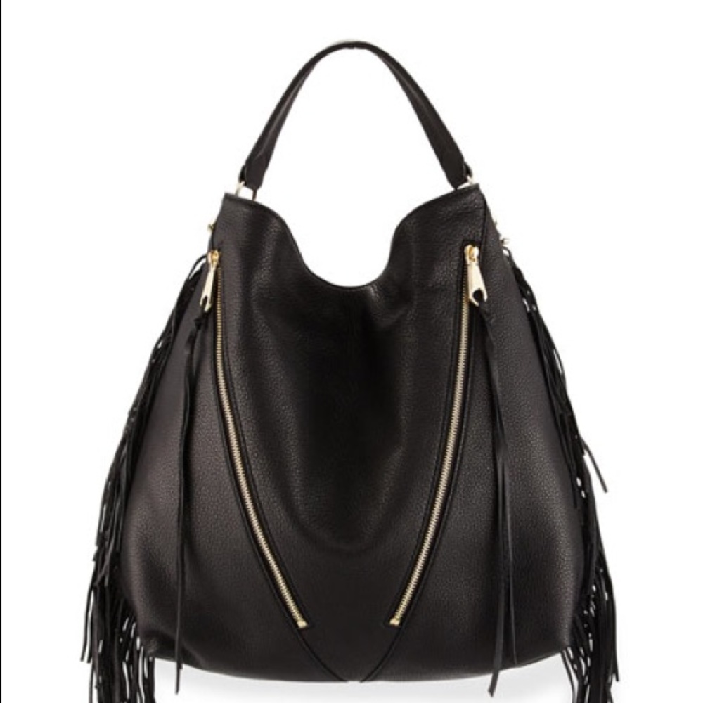 Rebecca Minkoff Fringe Moto Leather Hobo Bag
