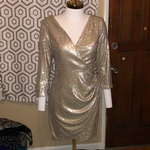 Gold sequins dress