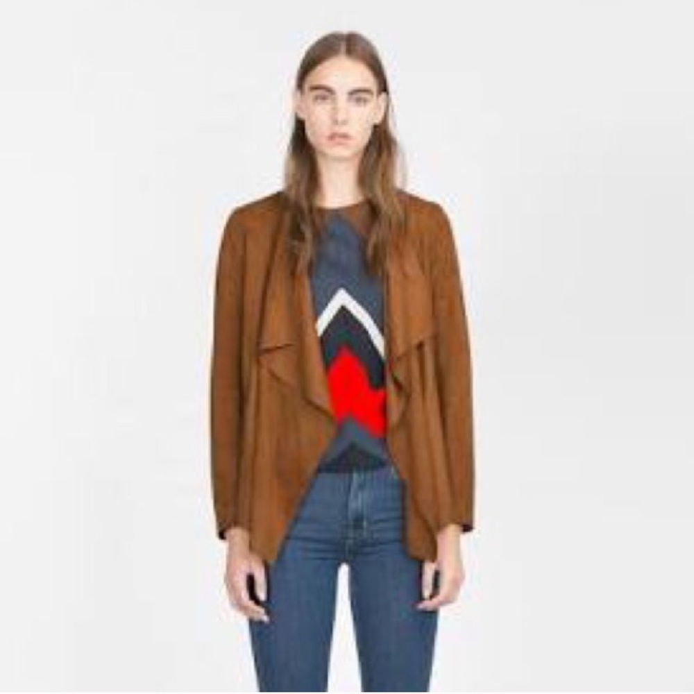 Zara basic faux suede jacket