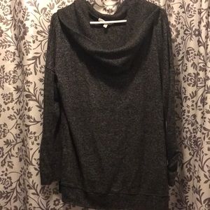 Express Funnel Neck/Mock Neck Top (Grey)
