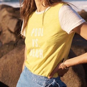 NWT Madewell Pool vs Beach tee yellow top