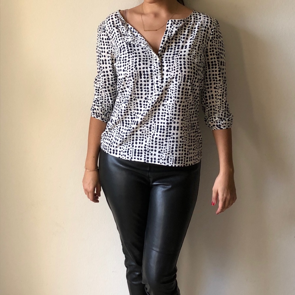 Polka Dot Blue and White top