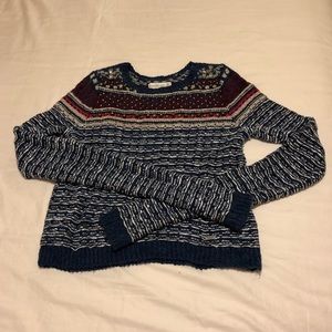 Abercrombie&Fitch Y2K silver stripes with beans/crystals cropped sweater size xs