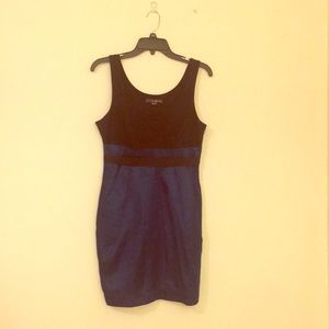 Black and dark blue dress with pockets