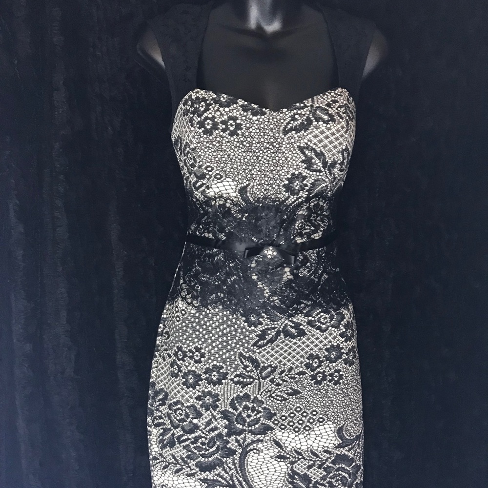 Black White Floral Dress