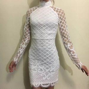 White fishnet dress