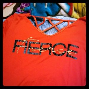 Fierce lanebryant casual dress shirt red very beau