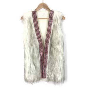 Xhilaration Women's Boho Faux Fur Vest XS