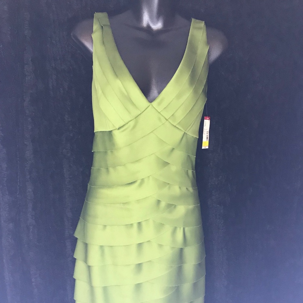 Olive Green Layered Dress