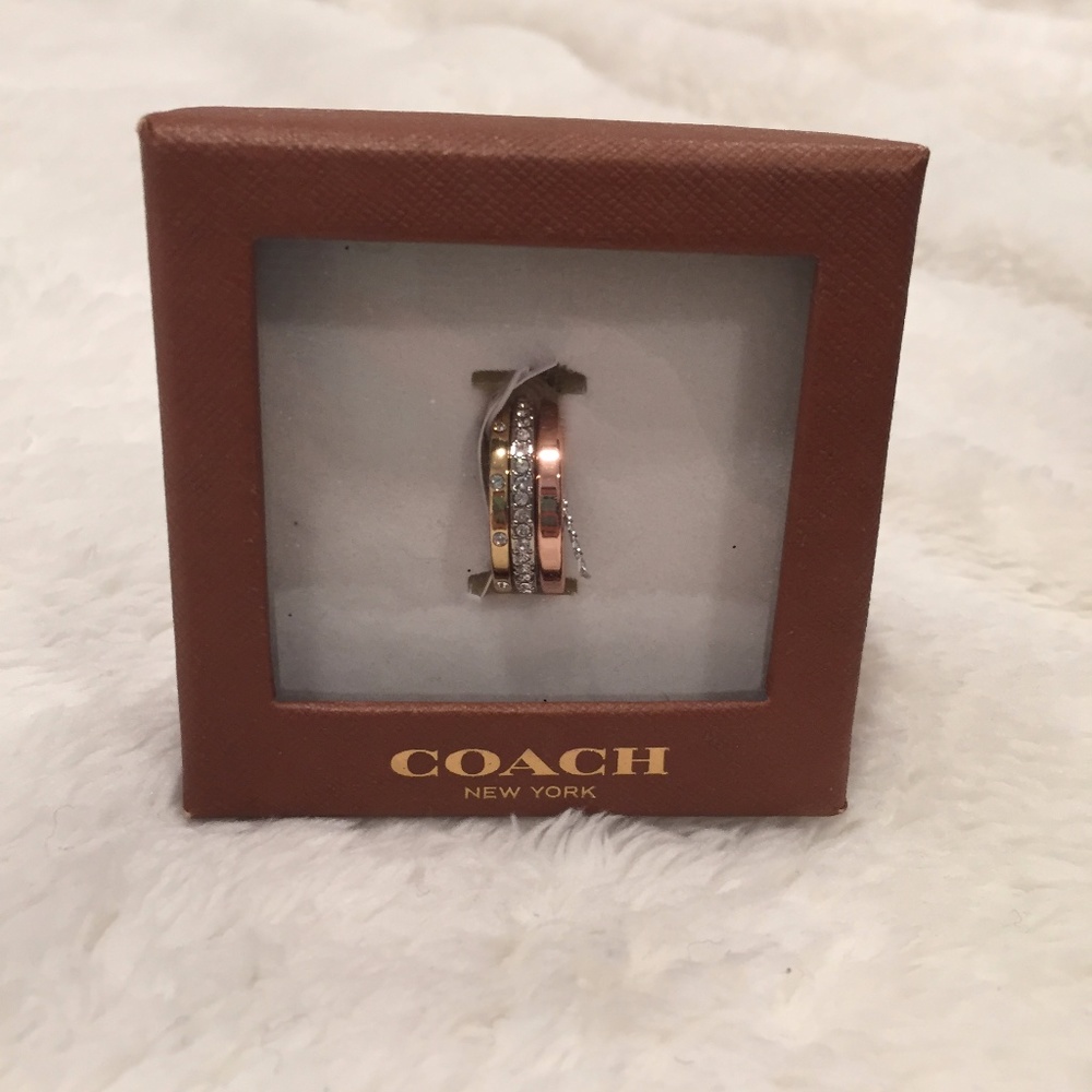 Coach Stackable Pave Logo Rings