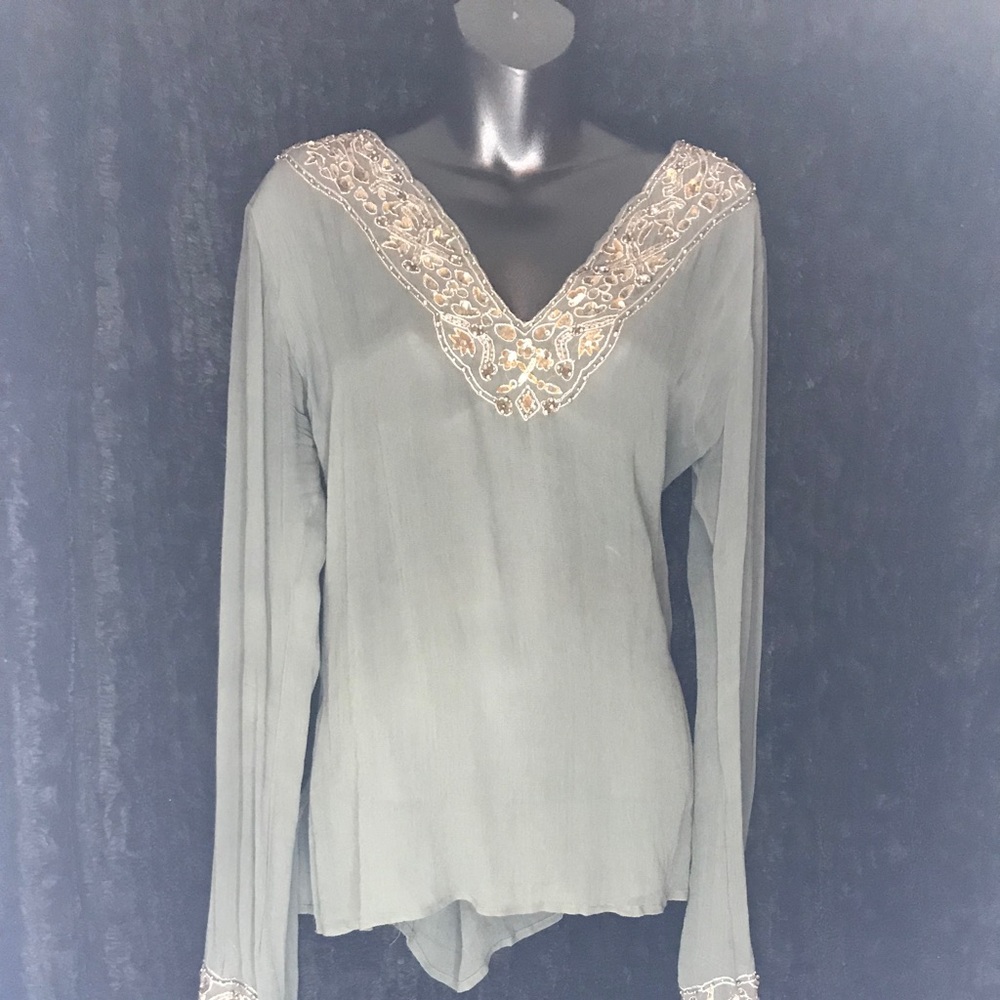 Olive Green Sheer Tunic