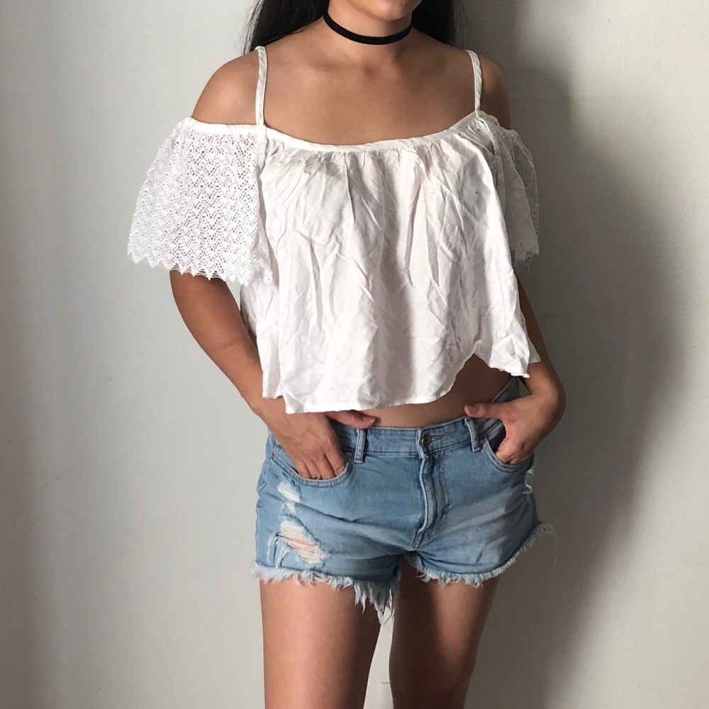 Crochet White Crop Top