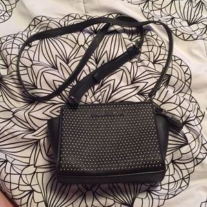 Black Michael Kors studded cross over bag