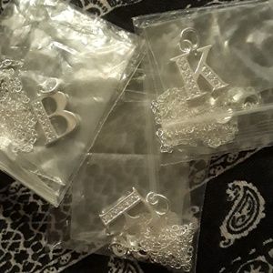 Sterling Silver and Crystal Intial Necklace