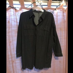 Long Denim Oversized Button-down