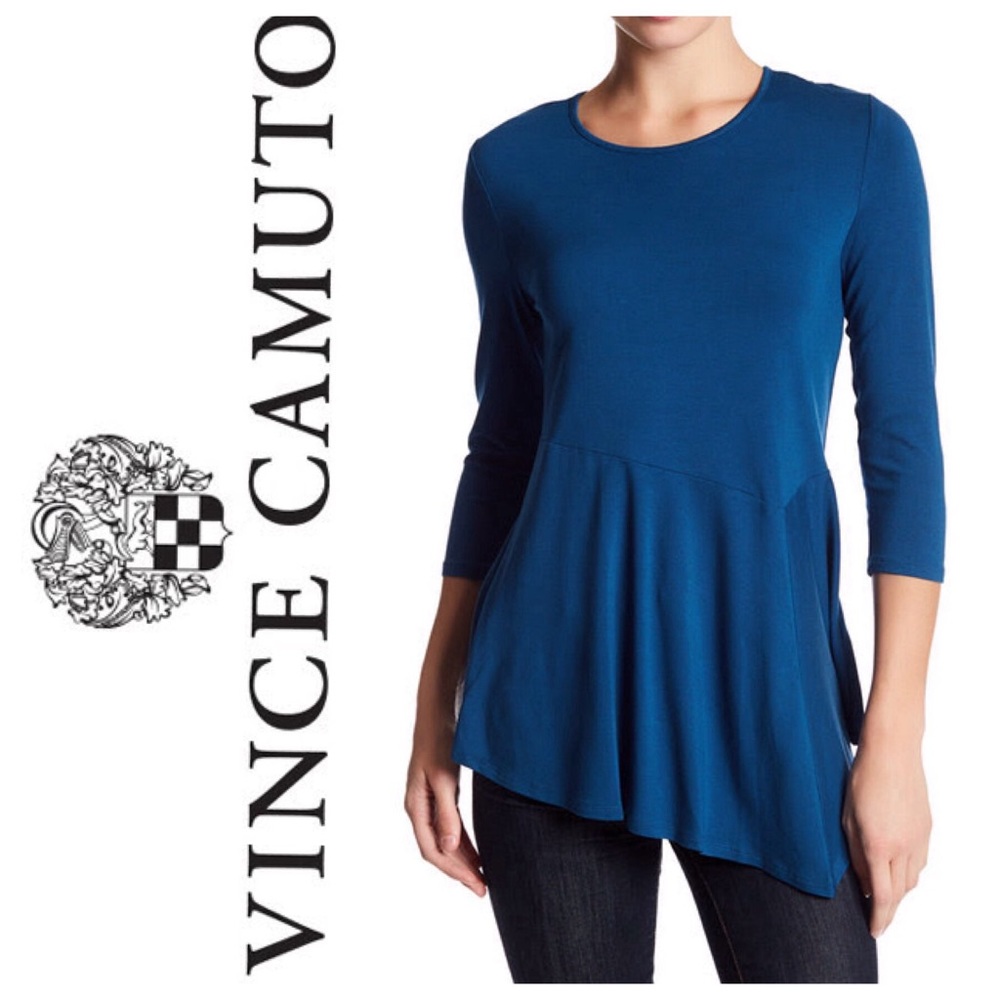 Vince Camuto Teal Asymmetrical Top