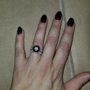 Sterling  silver wedding set.