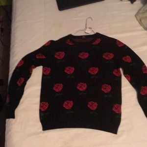 Rose Sweater Forever21 men Black/Red