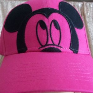 Disney Mickey Mouse Face Hat-Adult One Size-Pink