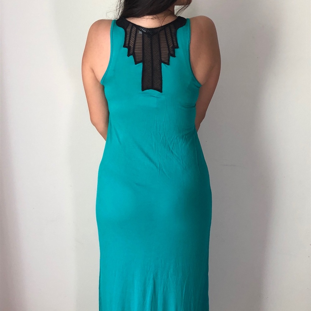 Divided Turquoise Maxi Dress - Picture 3 of 4