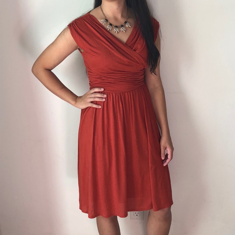 ANTHROPOLOGIE Orange Dress