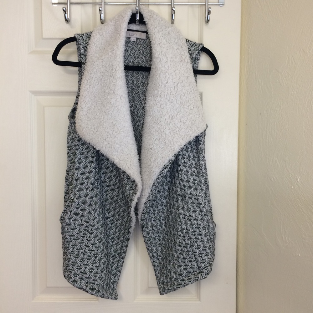LOFT Knit Vest with Sherpa Style Fleece