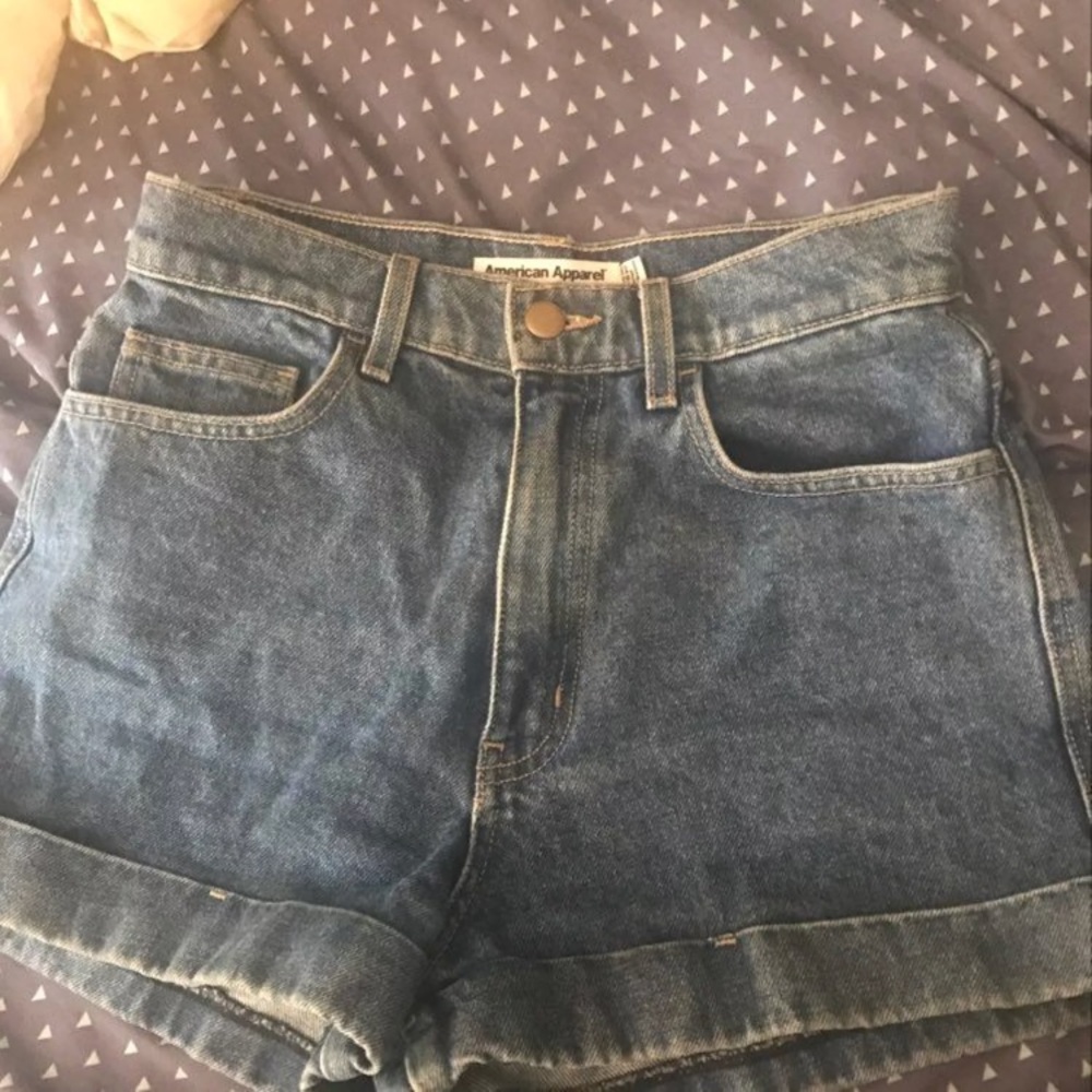 American Apparel High Waist Denim Shorts
