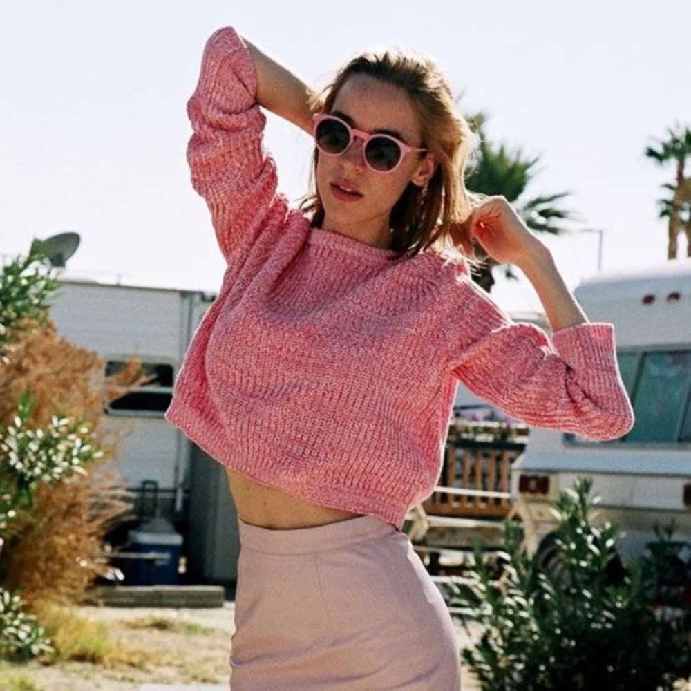 American Apparel Cropped Fisherman coral melange