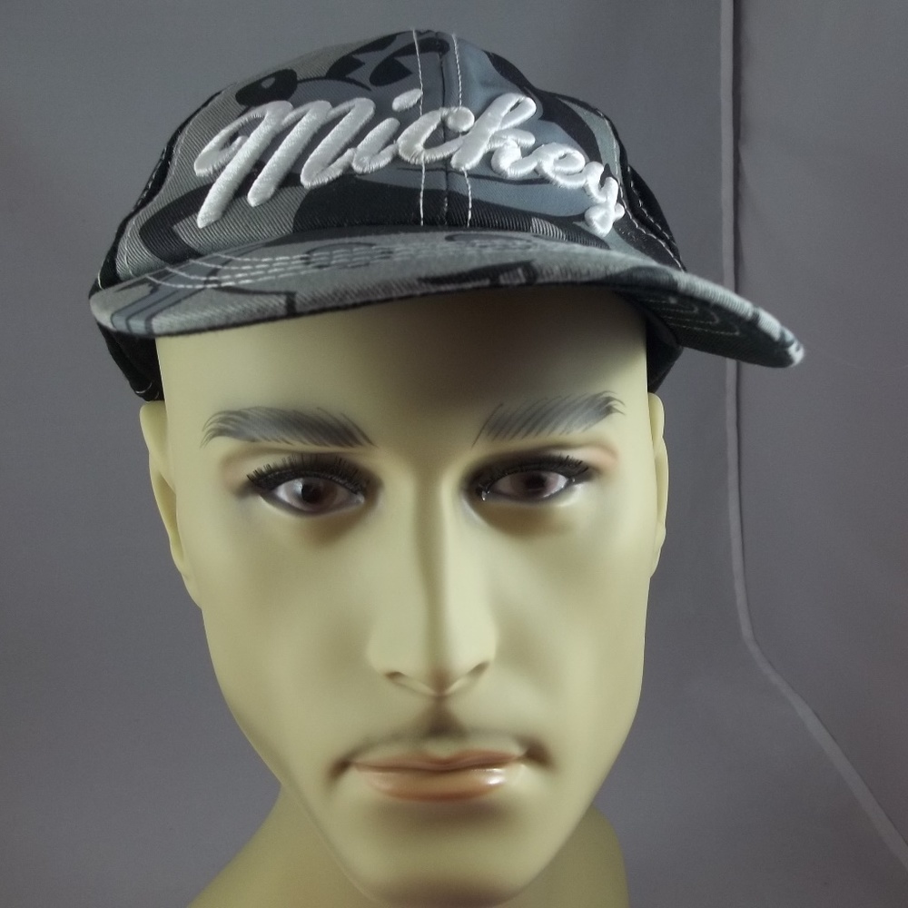 Disney Mickey Mouse Boys Snapback Hat-Black/Gray