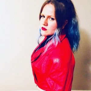 Cherry red vintage 1980’s Wilson’s leather jacket