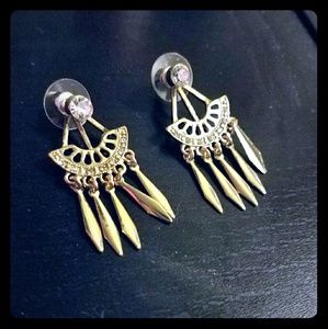 Gold Dangling Ear Jacket Earring