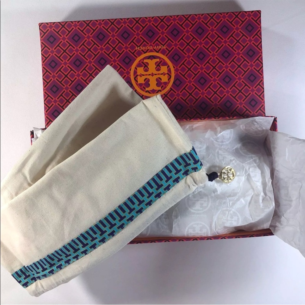 Tory Burch Leather Flat GEMINI LINK BOW Ballet - Picture 7 of 8
