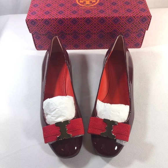 Tory Burch Leather Flat GEMINI LINK BOW Ballet - Picture 2 of 8