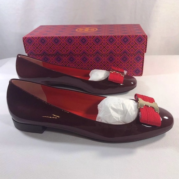 Tory Burch Leather Flat GEMINI LINK BOW Ballet - Picture 3 of 8