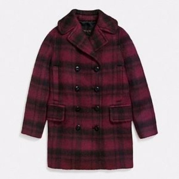Coach plaid long alpaca wool blend coat - Picture 9 of 9