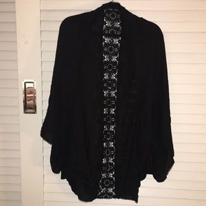 Target black kimono with lace trim. New w/o tags.