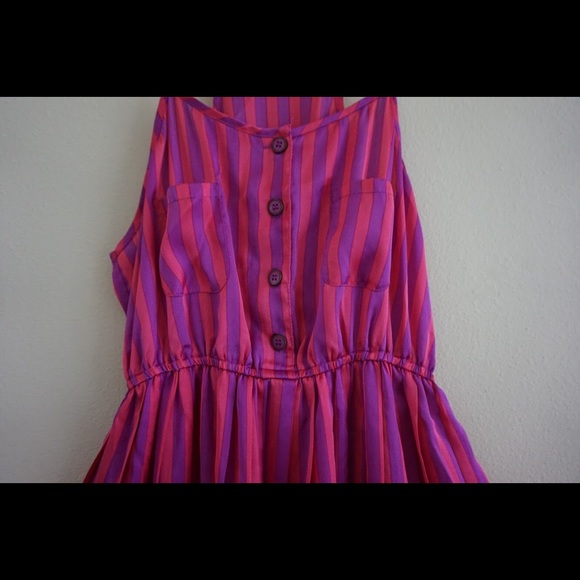 Forever 21 Fuschia Pinstriped Dress - Picture 2 of 4