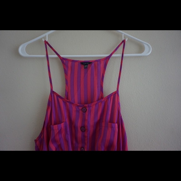 Forever 21 Fuschia Pinstriped Dress - Picture 3 of 4