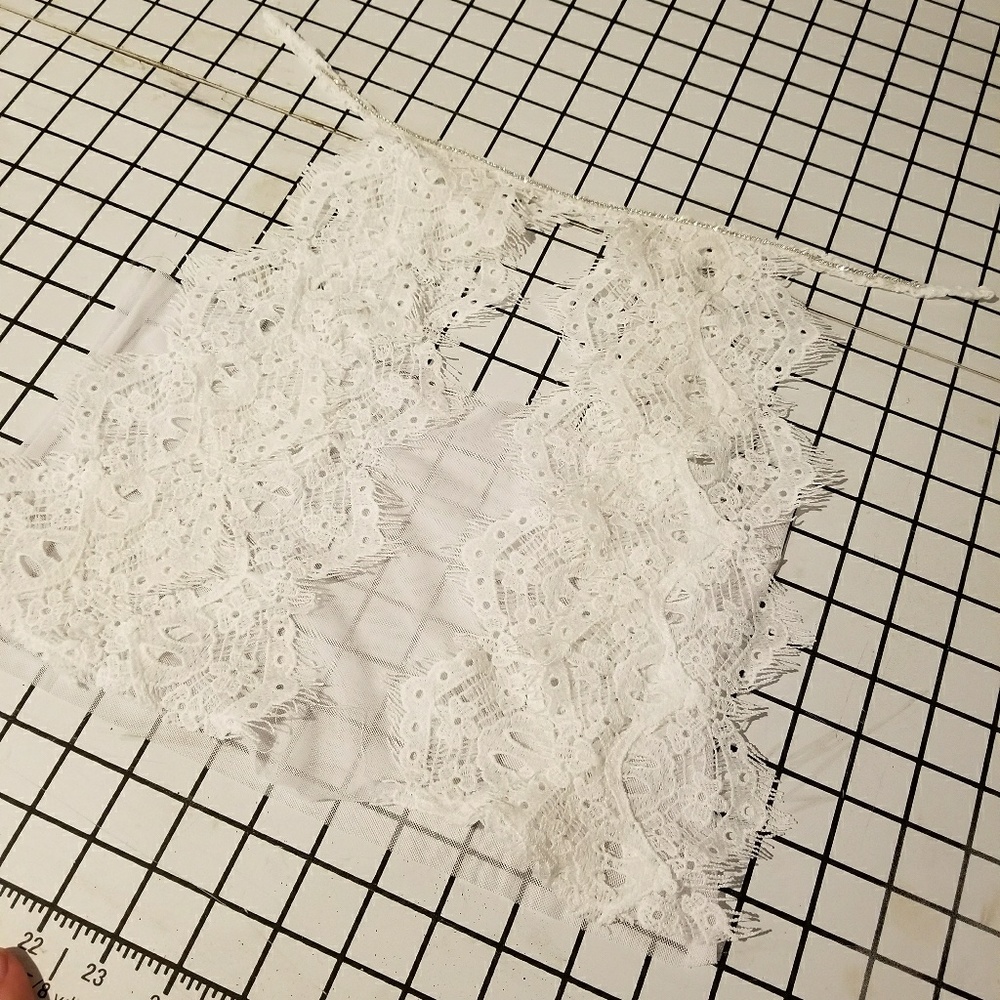 Sparkly lace crop top