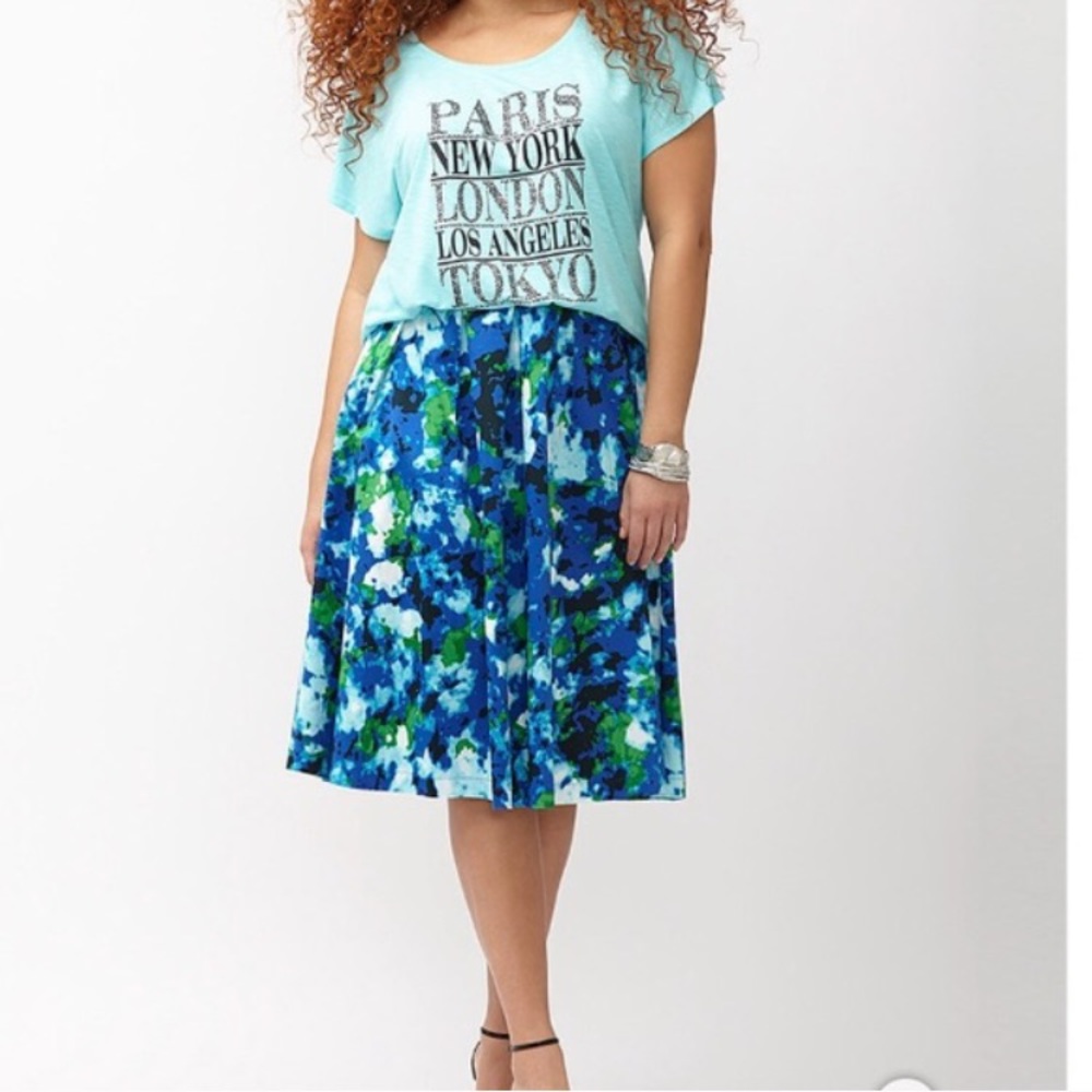Lane Bryant floral midi skirt
