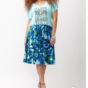 Lane Bryant floral midi skirt