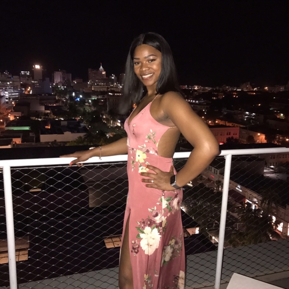 Beautiful Salmon Floral Dress from Fashionova